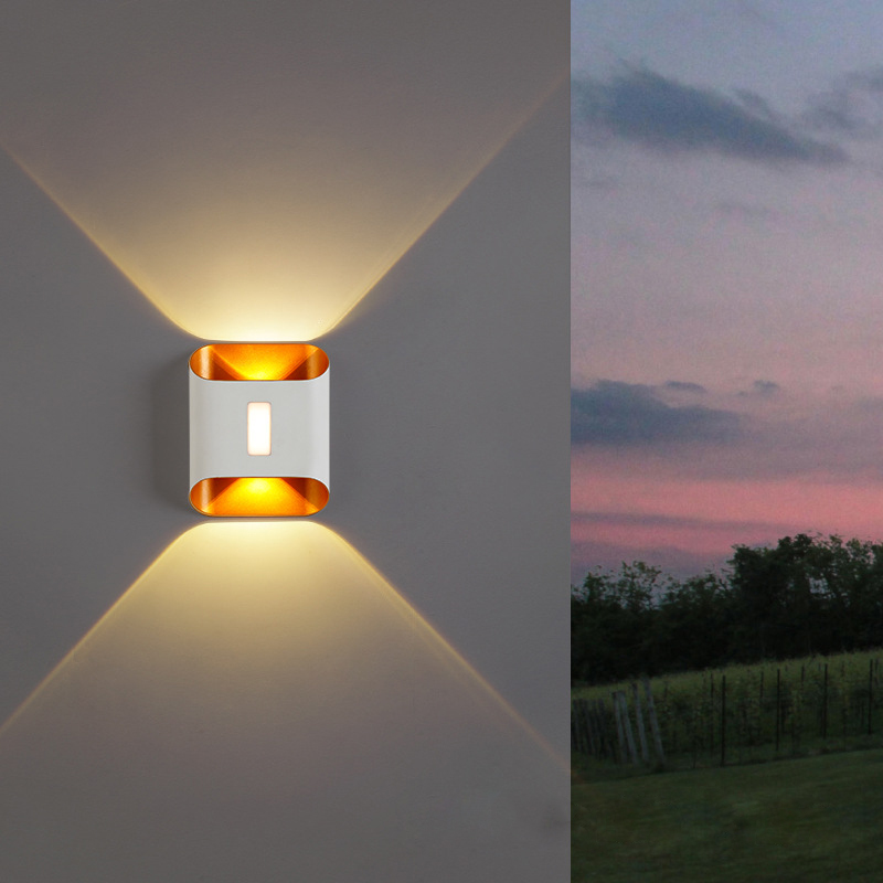 실내 야외 12W LED 벽 램프 현대 방수 IP65 더블 헤드 조명 베란다 조명 발코니 정원 통로 계단 조명